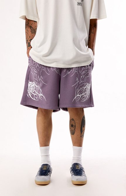 Civil Purple Thorn Of The Stem Sweat Shorts
