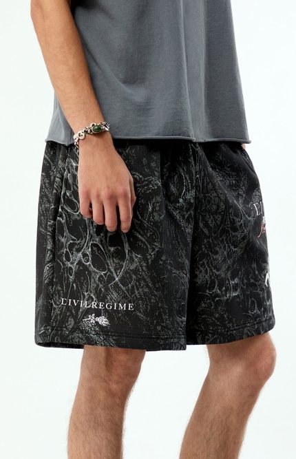 Civil Thorns Camo Baggy Fleece Sweat Shorts