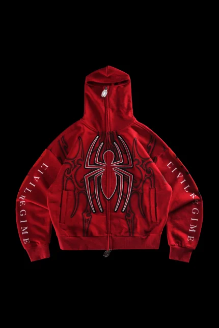 Cage Match Shiesty Zip Up Hoodie in E-Red