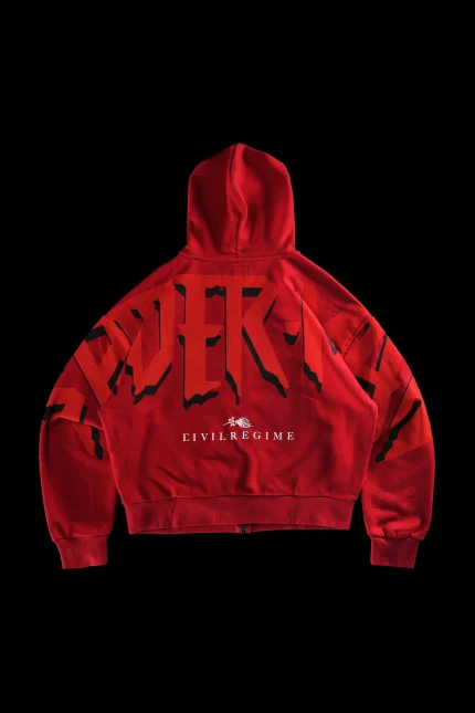 Cage Match Shiesty Zip Up Hoodie in E-Red
