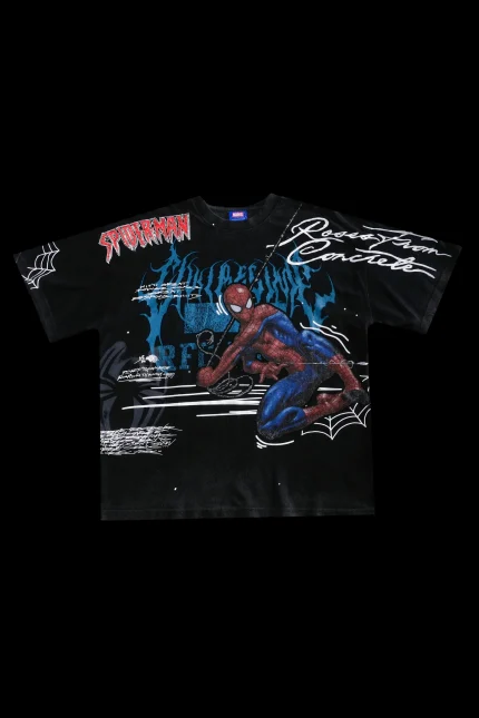 Team Spidey American Classic Oversized Tee in Vintage Black