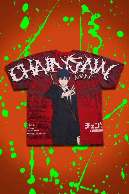Aki's Chaos American Classic Oversized Tee in E-Red